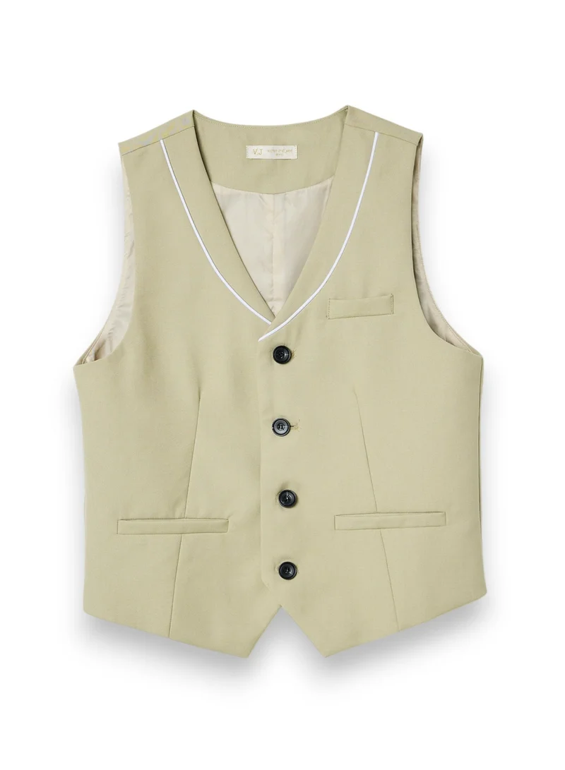 Victor And Jane  Neutral Waistcoat, Shirt, Trousers & Tie Set for Men | Best Price UAE